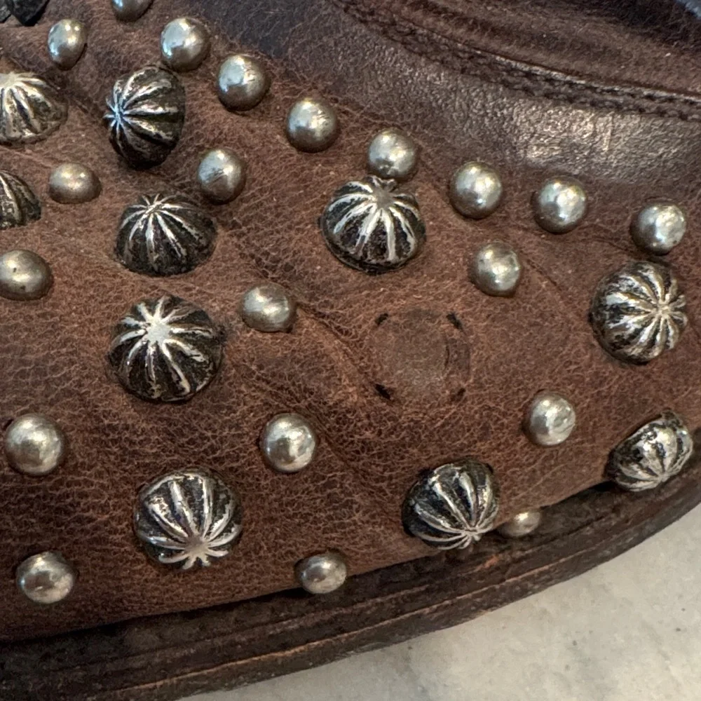 Old Gringo SZ 8.5 Studded Brown Leather Cowboy Boots - Picture 5 of 11